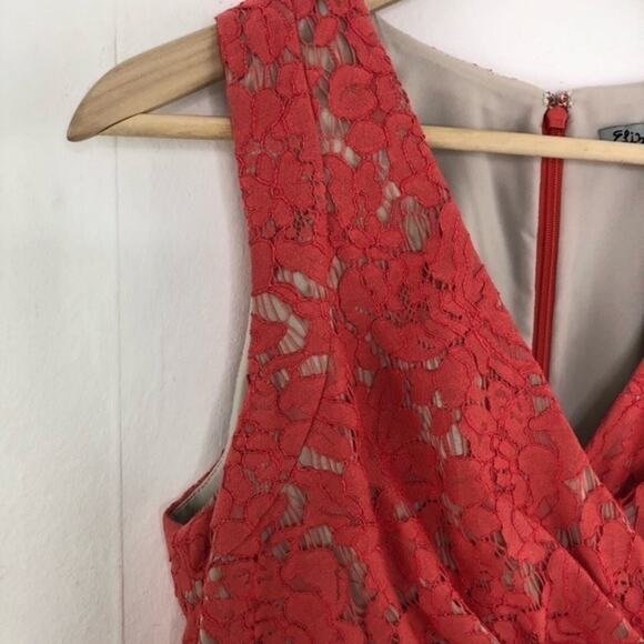 Eliza J Coral Lace Sleeveless Fit Flare Dress Size 6 - Picture 5 of 16